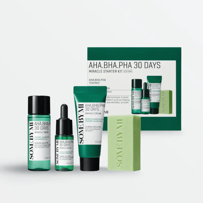 Aha-Bha-Pha 30 Days Miracle Starter Kit (Cleansing bar 30g, Toner 30ml,
Serum 10ml,
Cream 20g)