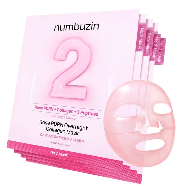 No.2 Rose PDRN Overnight Collagen Mask (4ea) (1 box (4EA))