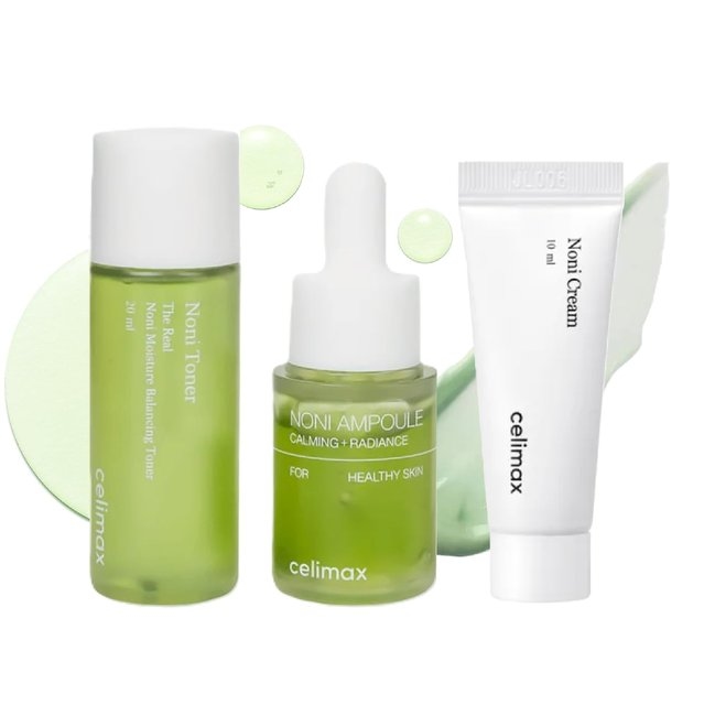 The Real Noni Starter Kit (Toner: 30ml
Ampoule: 10ml
Cream: 10ml)